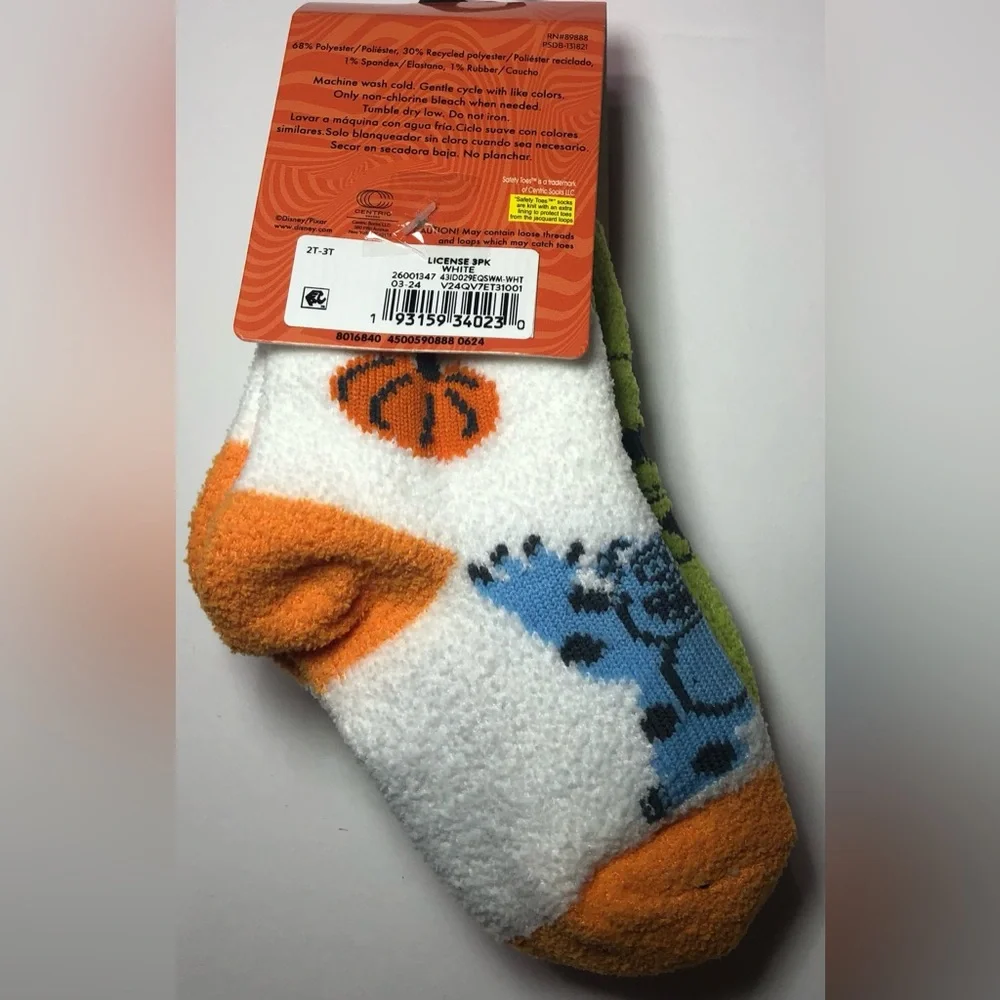Boys Halloween Socks Cozy Quarter Pixar Monsters Toddler GID 12-24M Girls